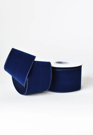 2.5"x10yd Outdoor Velvet Ribbon- Navy