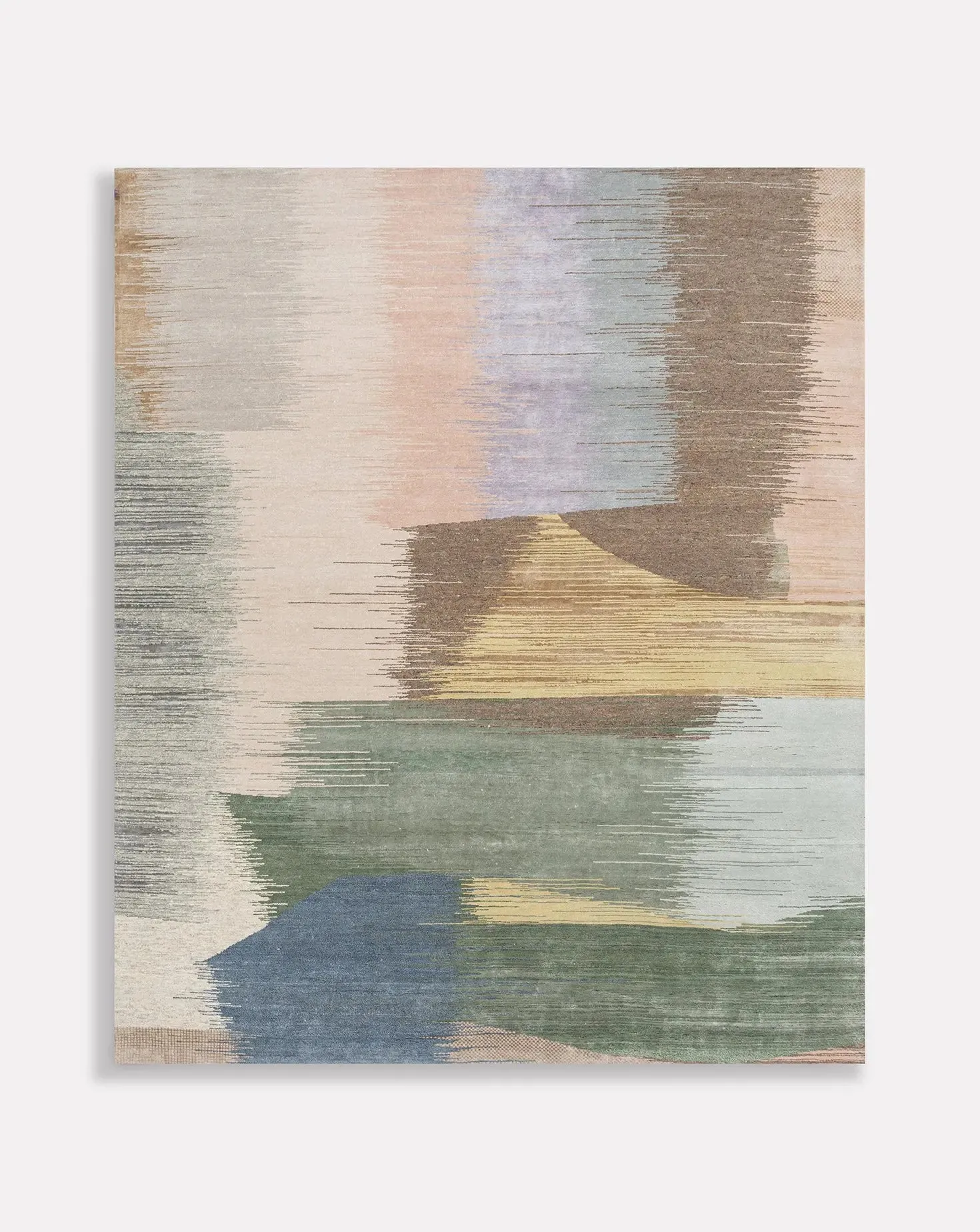Aakar By Kavi Taupe and Faded Denim Rug