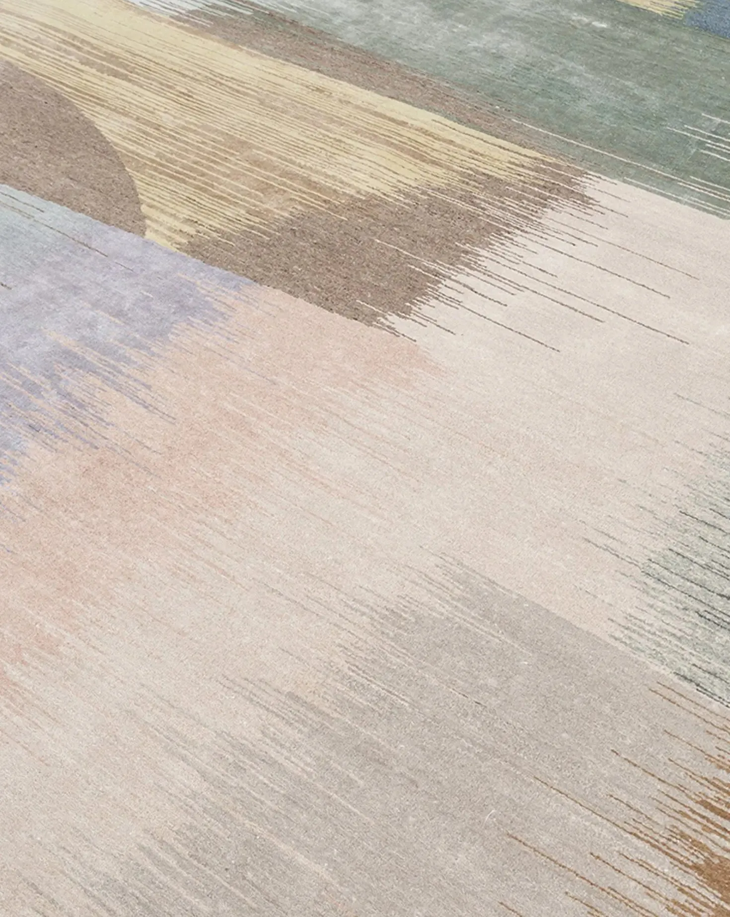 Aakar By Kavi Taupe and Faded Denim Rug