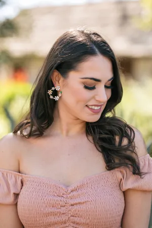 Aria Floral Hoop Earrings