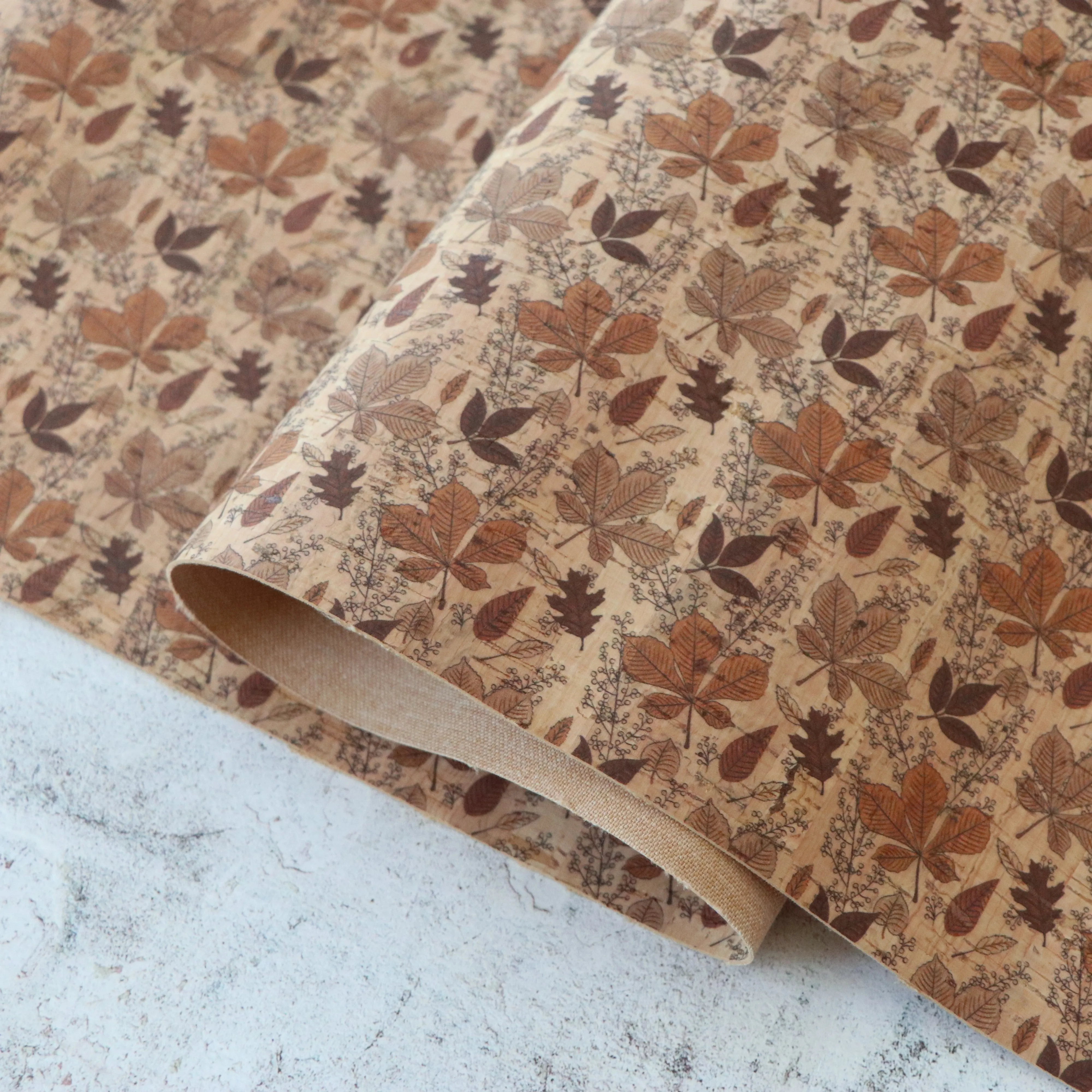 Autumn Leaves Cork Fabric