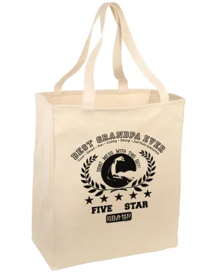 Best Grandpa Ever Collegiate Large Grocery Tote Bag