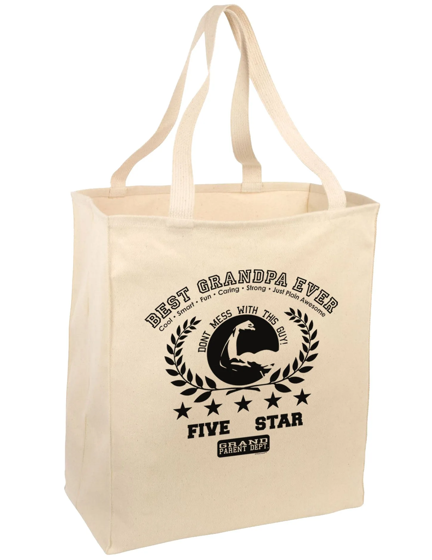 Best Grandpa Ever Collegiate Large Grocery Tote Bag