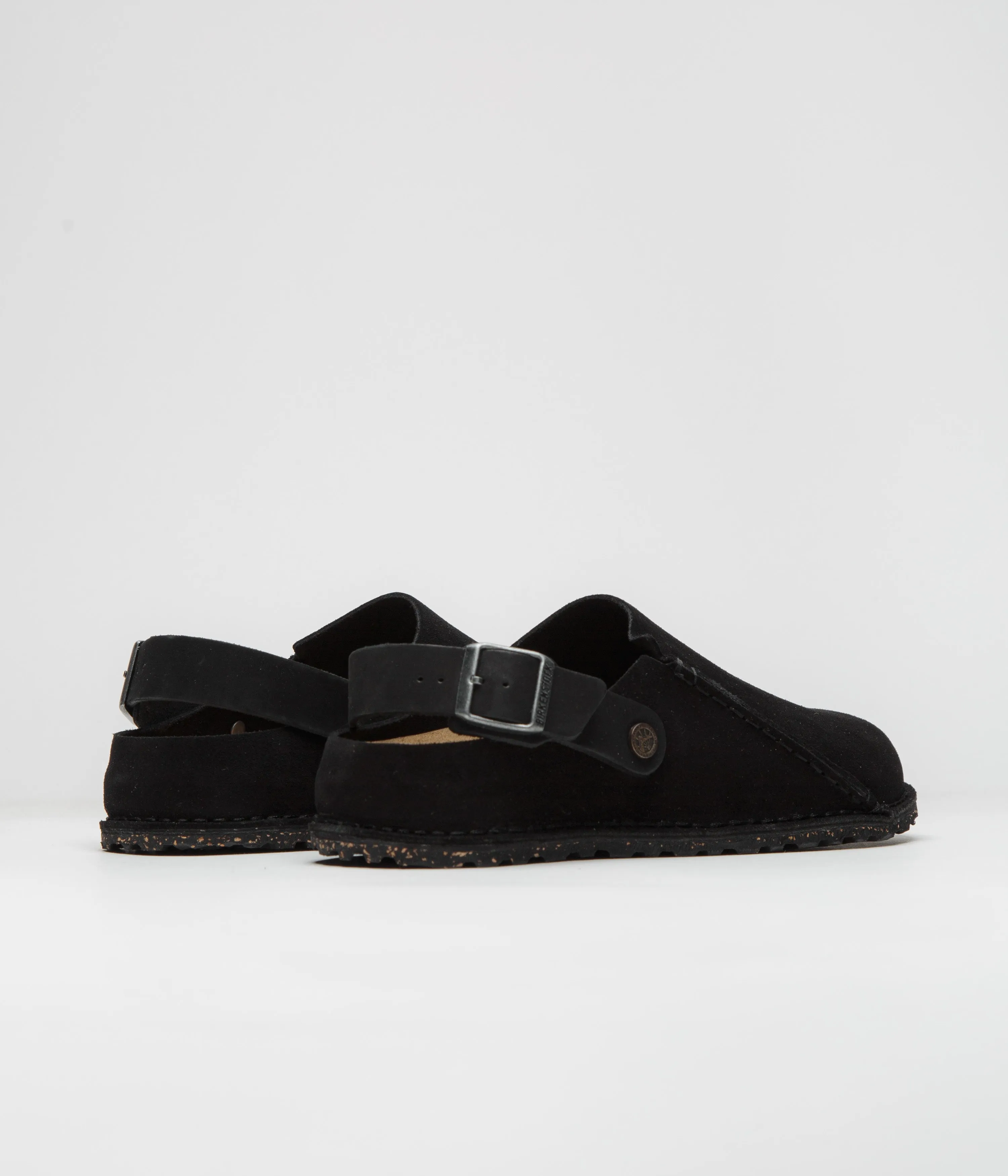 Birkenstock Lutry Premium Black Suede Sandals - Narrow Fit