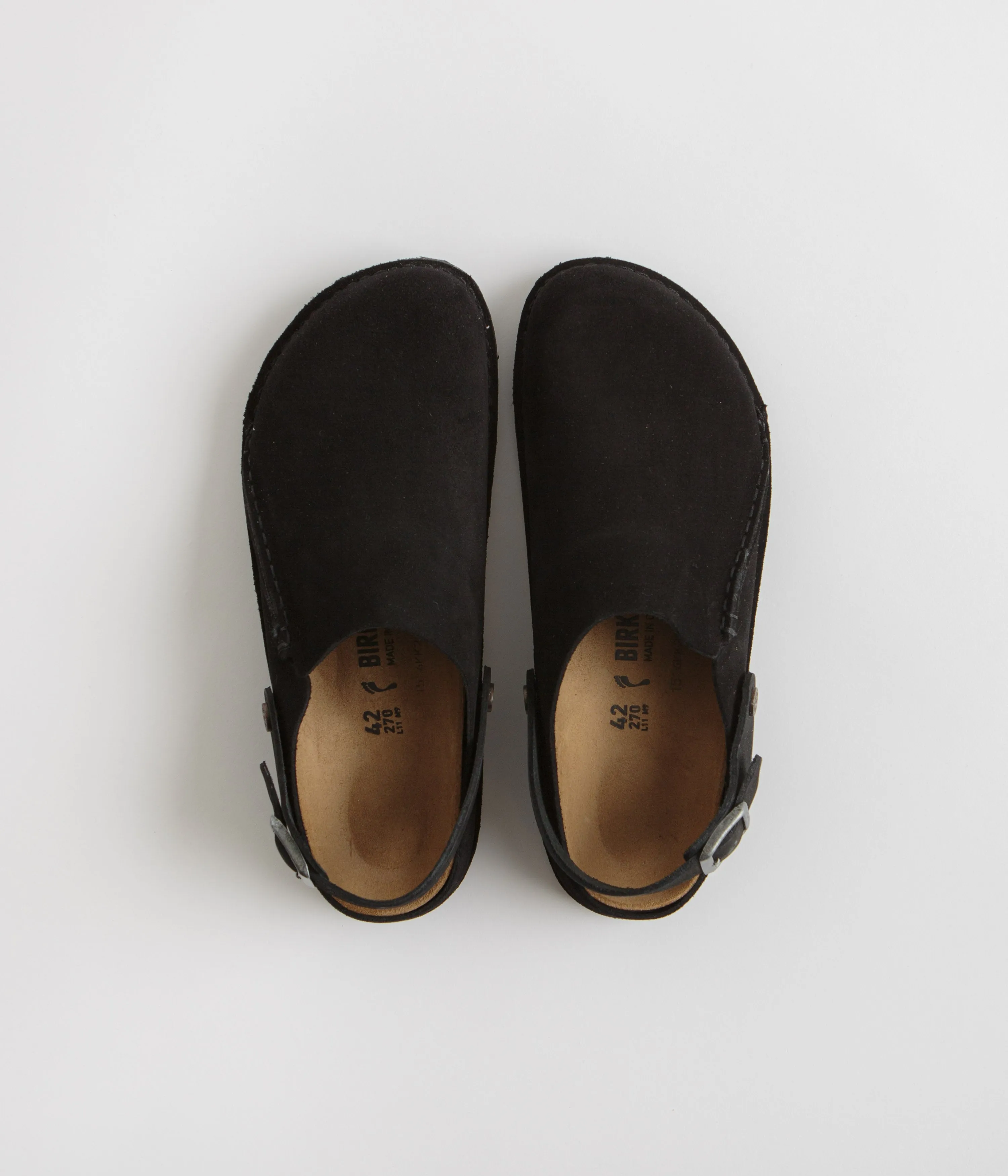 Birkenstock Lutry Premium Black Suede Sandals - Narrow Fit