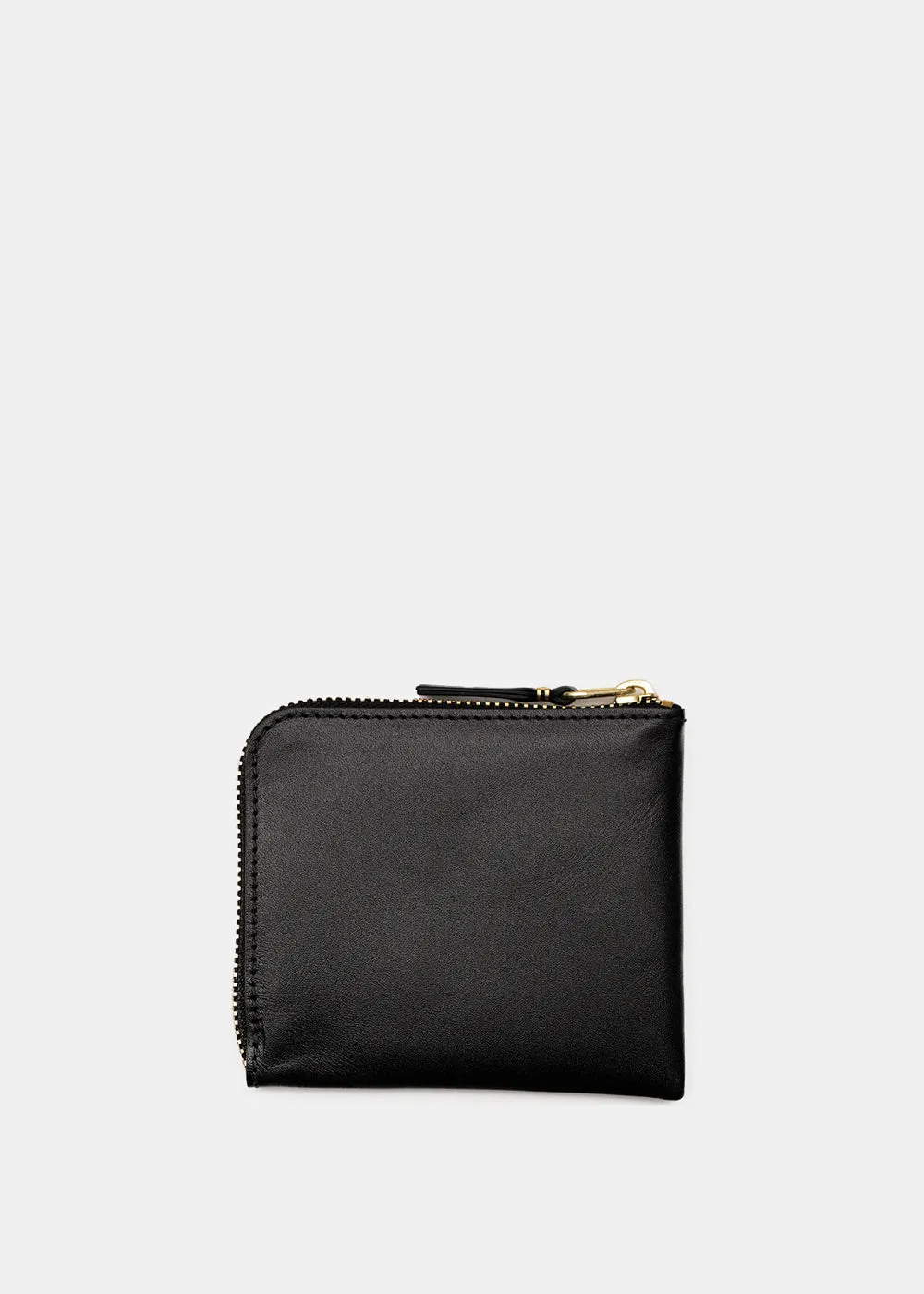 Black Classic Leather Zip Wallet