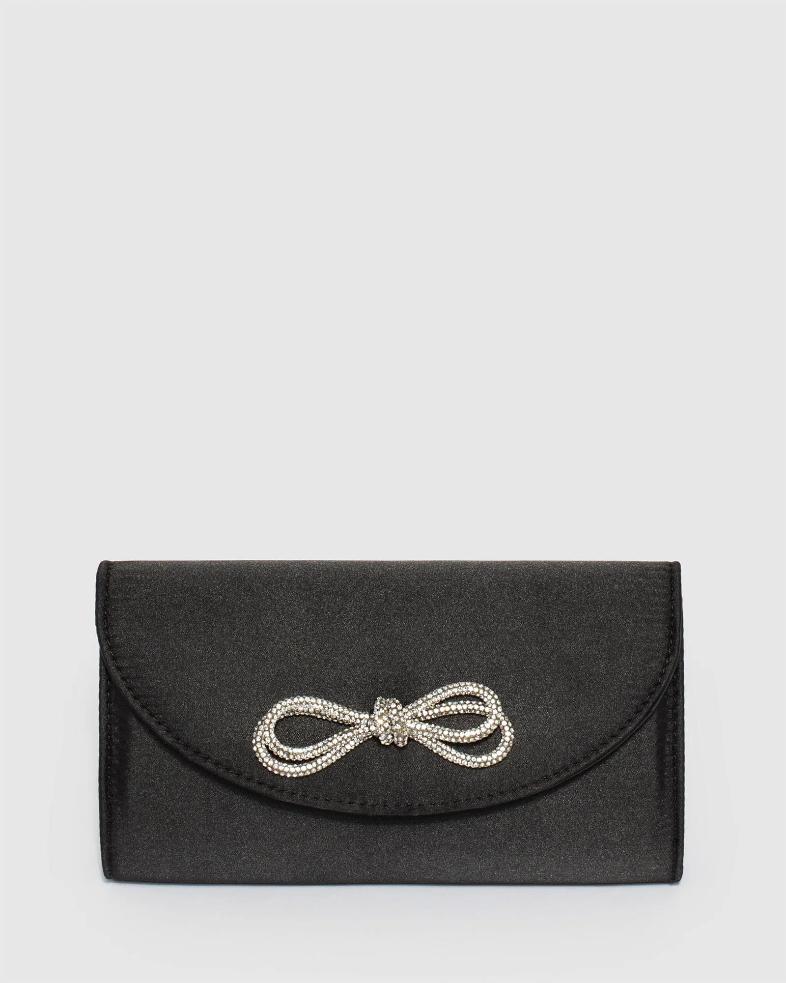 Black Mia Bow Clutch Bag