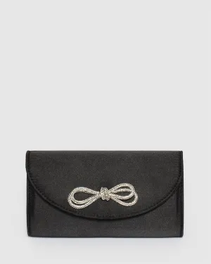 Black Mia Bow Clutch Bag