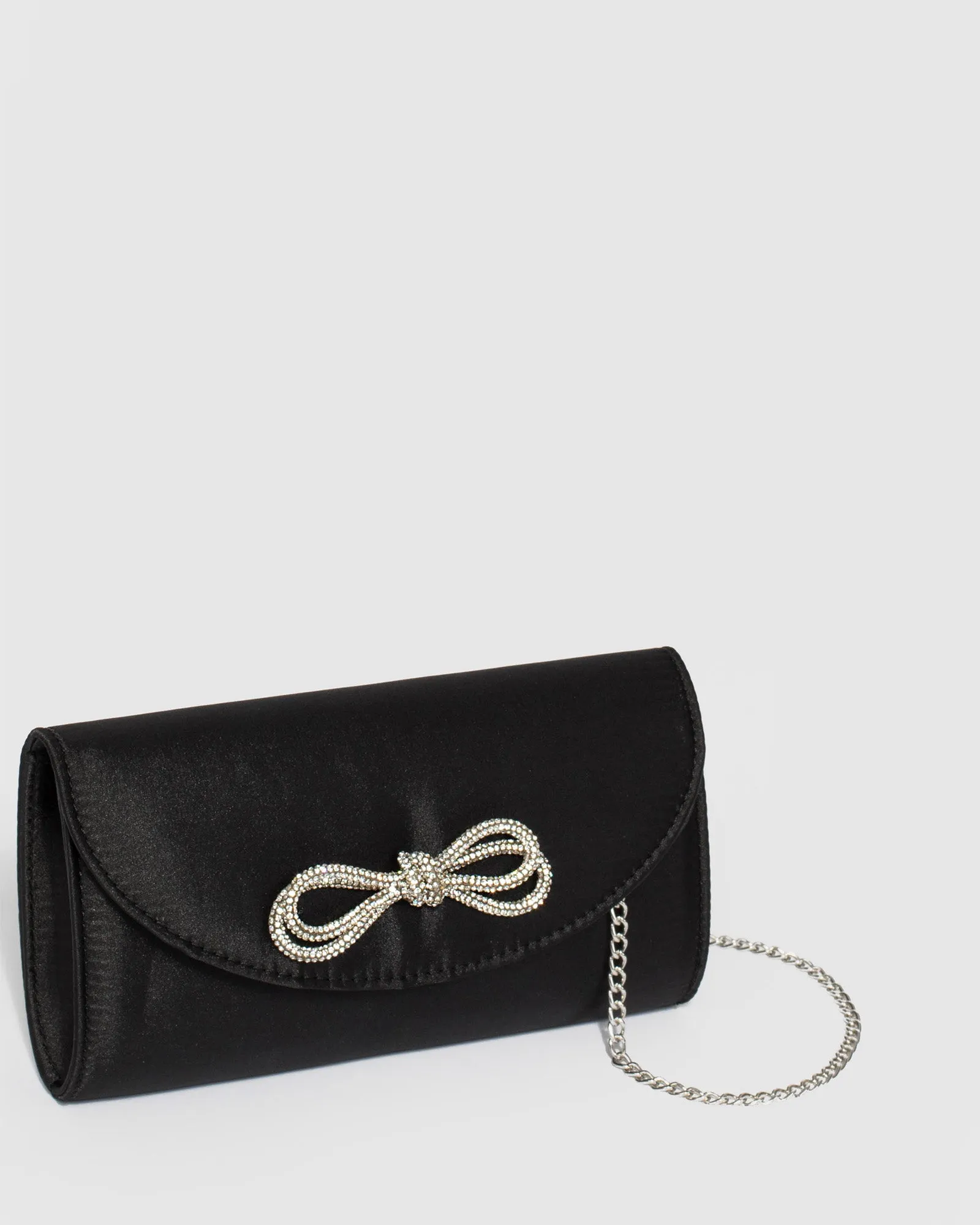 Black Mia Bow Clutch Bag
