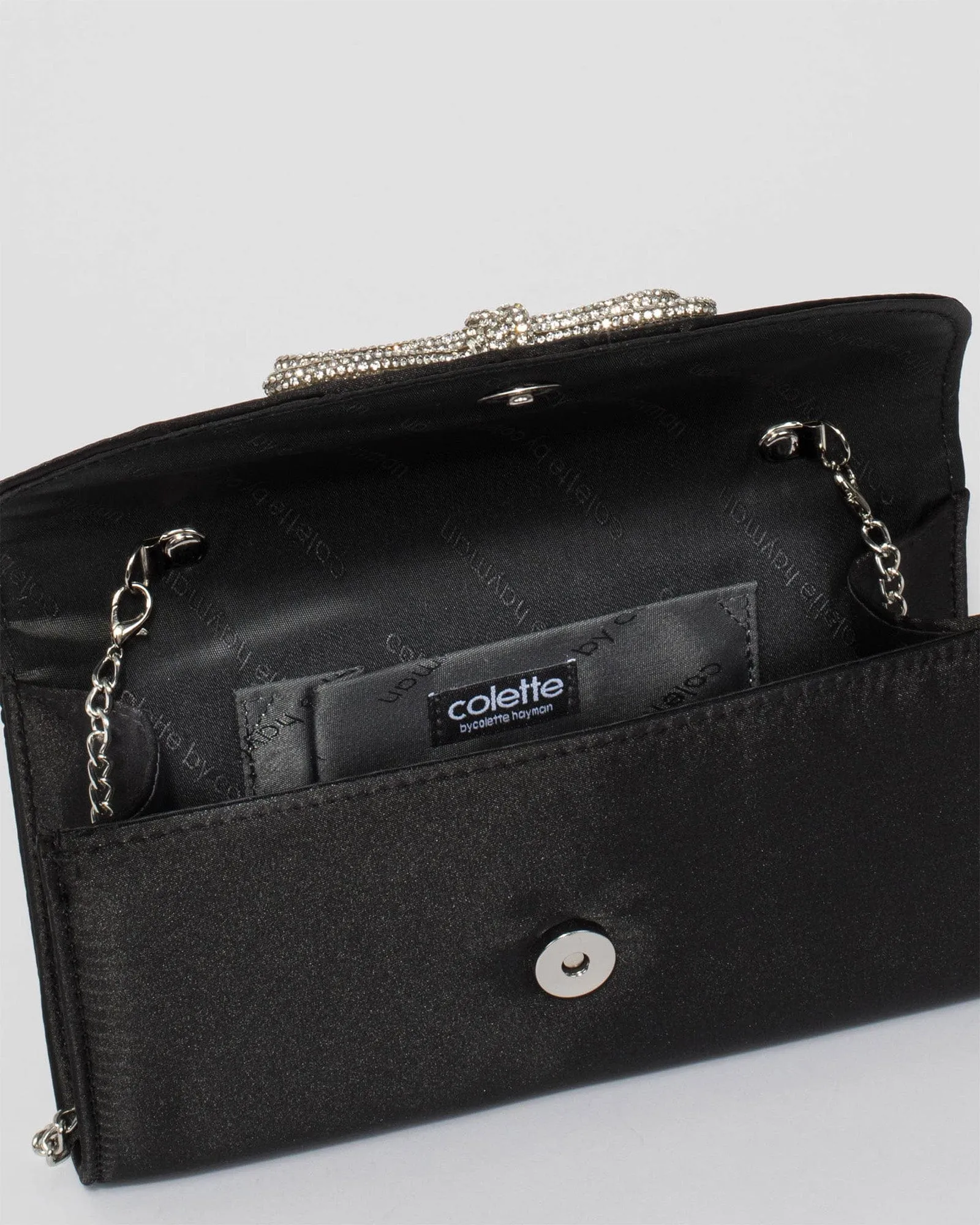 Black Mia Bow Clutch Bag