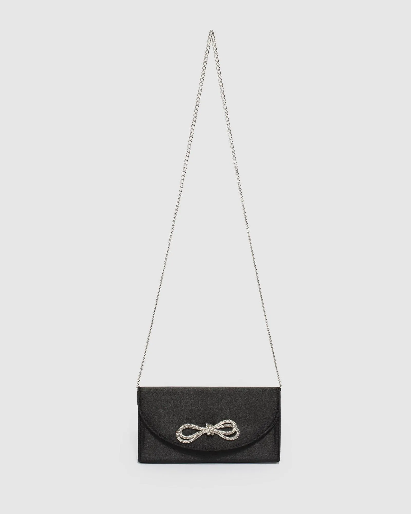 Black Mia Bow Clutch Bag