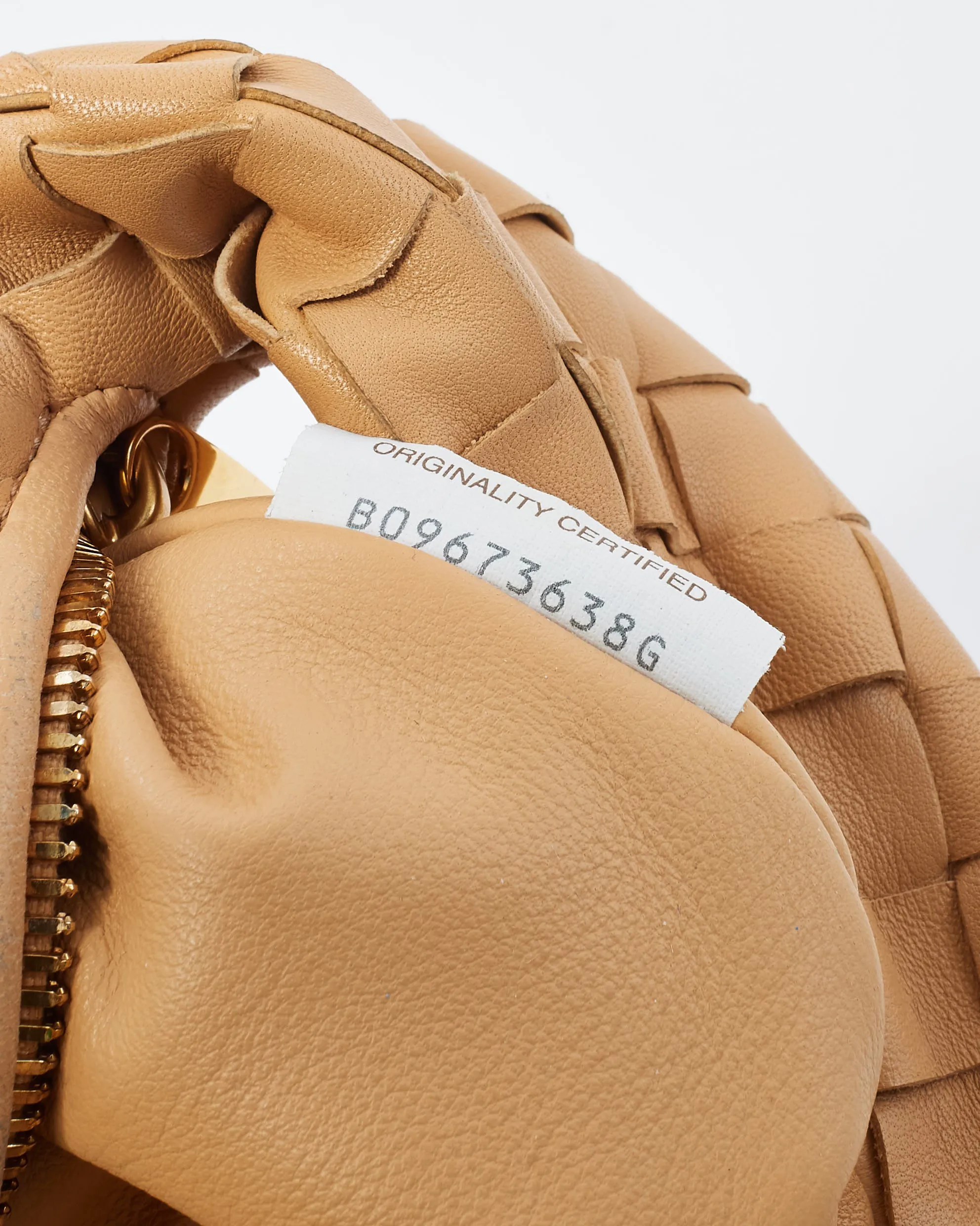 Bottega Veneta Beige (Almond) Intrecciato Leather Mini Jodie
