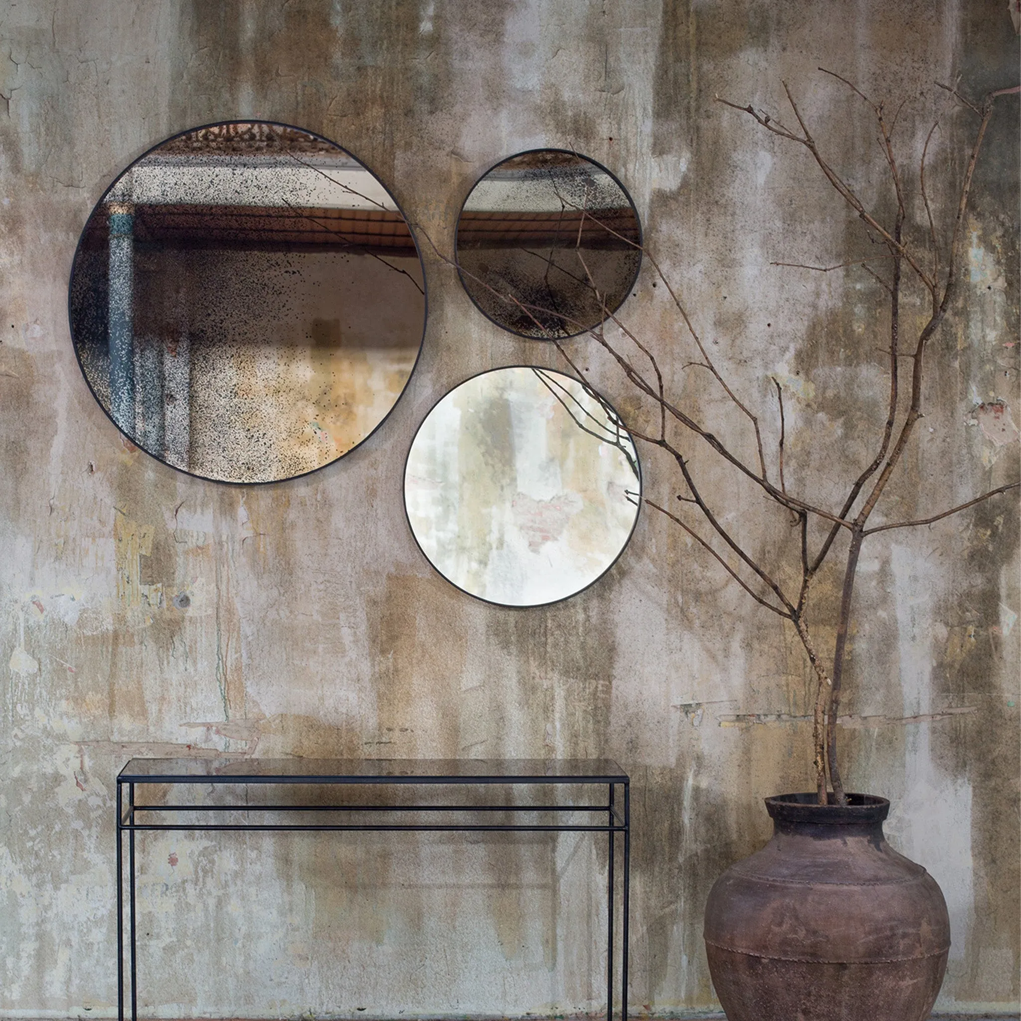 Bronze mirror tray 36 x 36 x 2