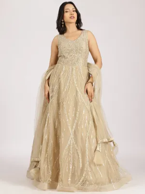 Champagne Gold Embroidered Gown