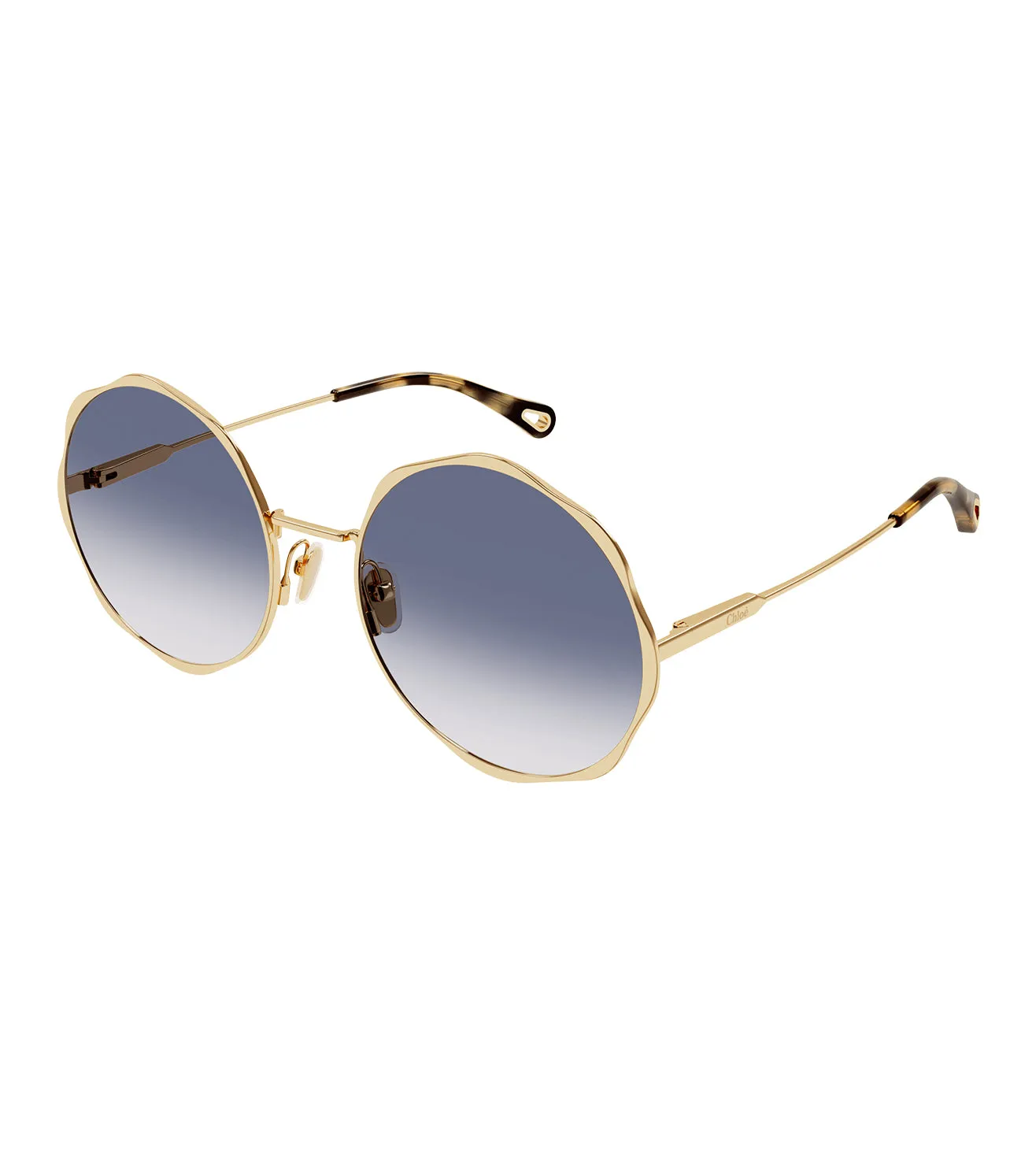 Chloe Women's Blue Round Sunglass