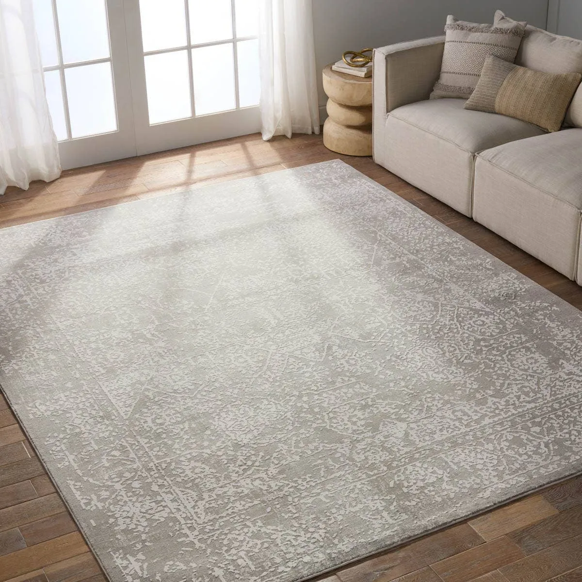Cirque Lianna Rug 5'3"X 7'6" - Flint Gray and Light Gray