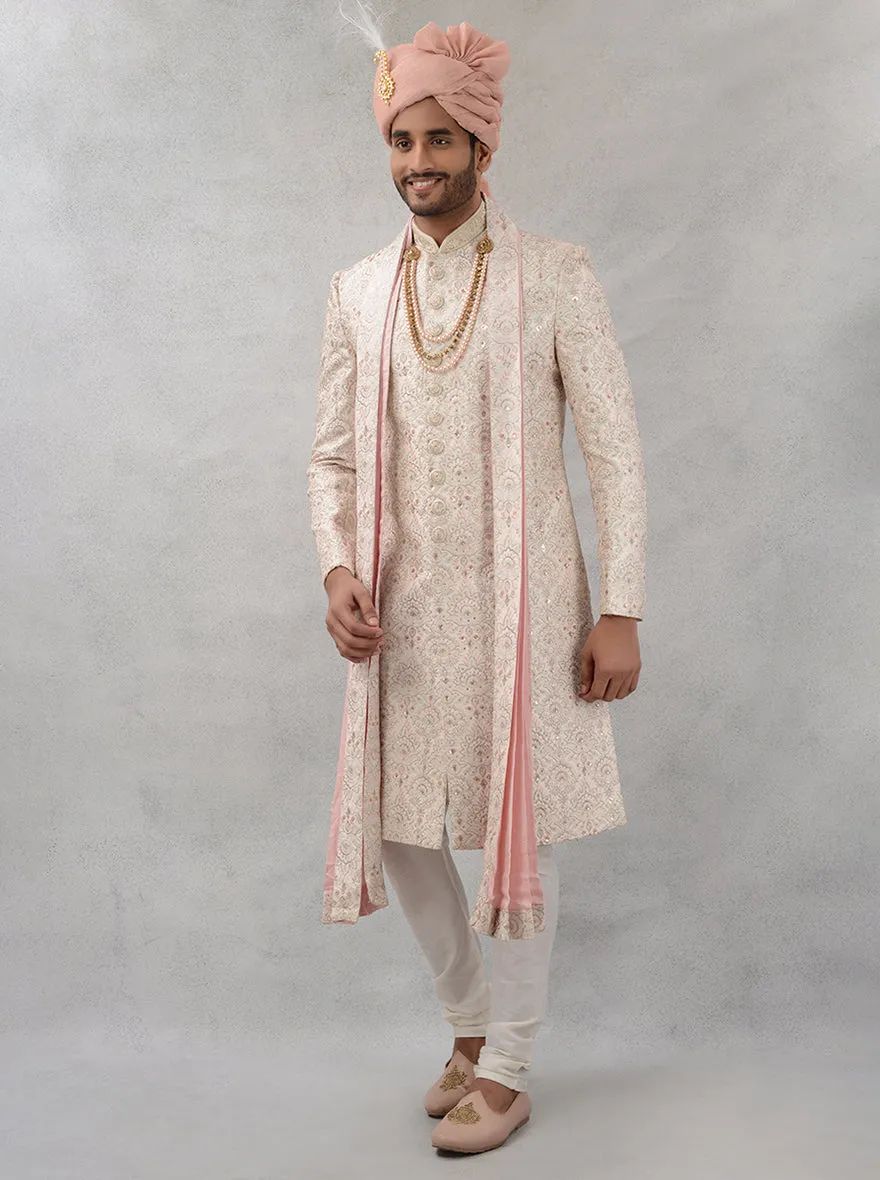 Cream & Gold Sherwani | TULA