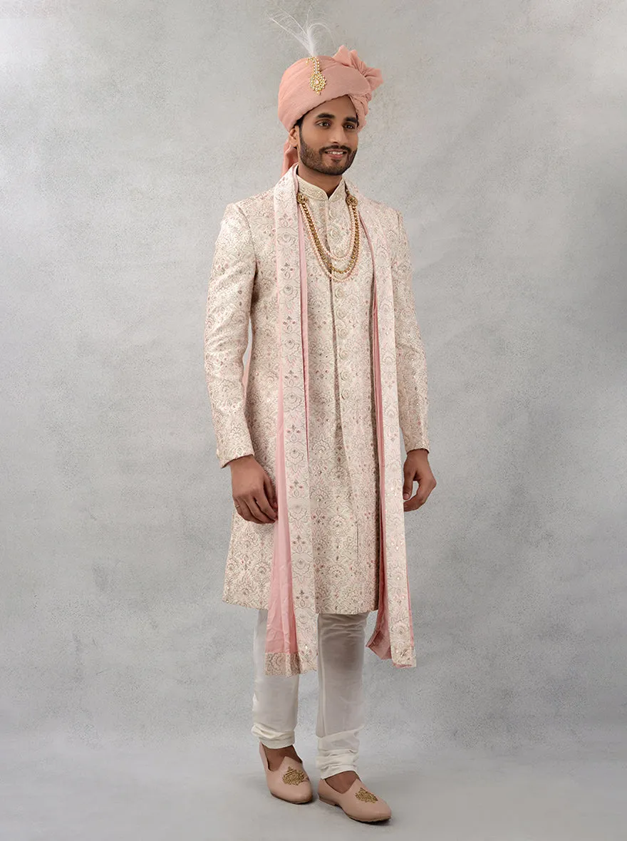Cream & Gold Sherwani | TULA