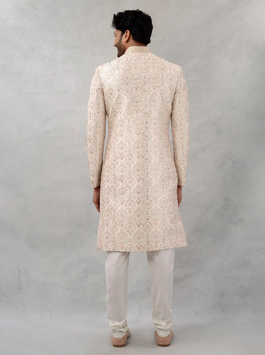 Cream & Gold Sherwani | TULA