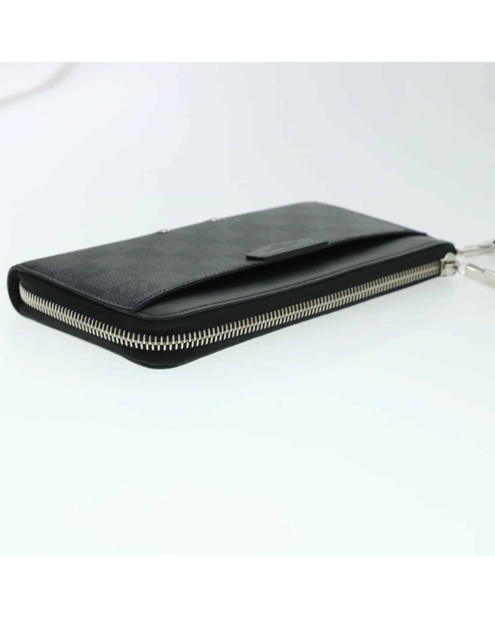 Damier Graphite Long Wallet with Charm and Dust Bag