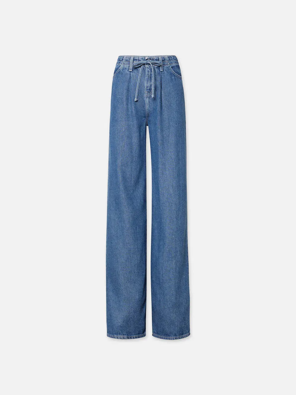 Drawstring Wide Leg in Ghost