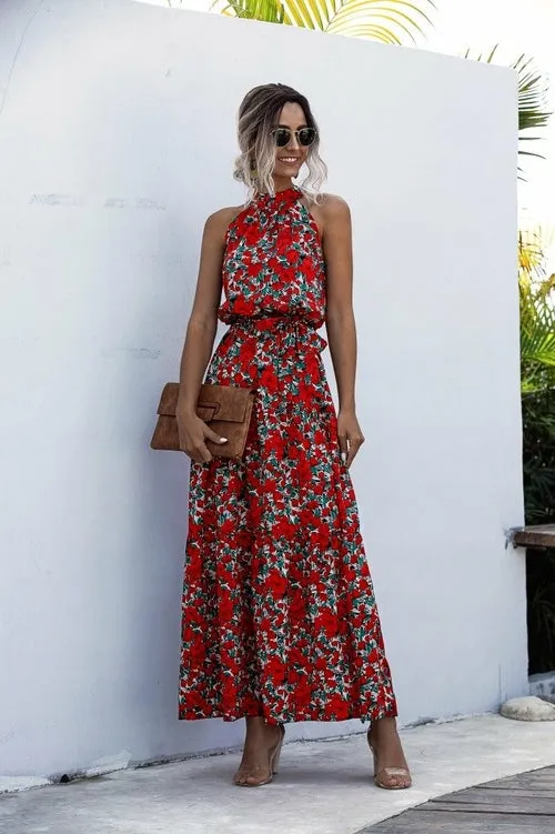 Elegance Women Sleeveless Beach Casual Dress