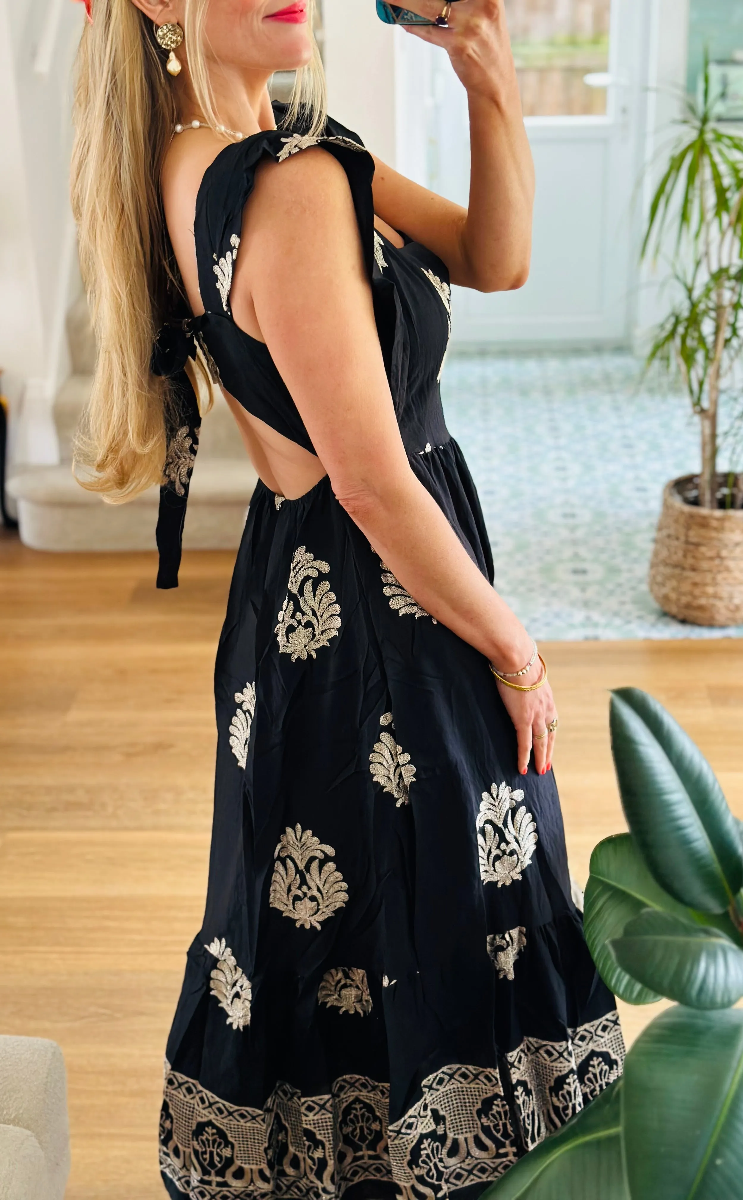 Embroidered Maxi Dress