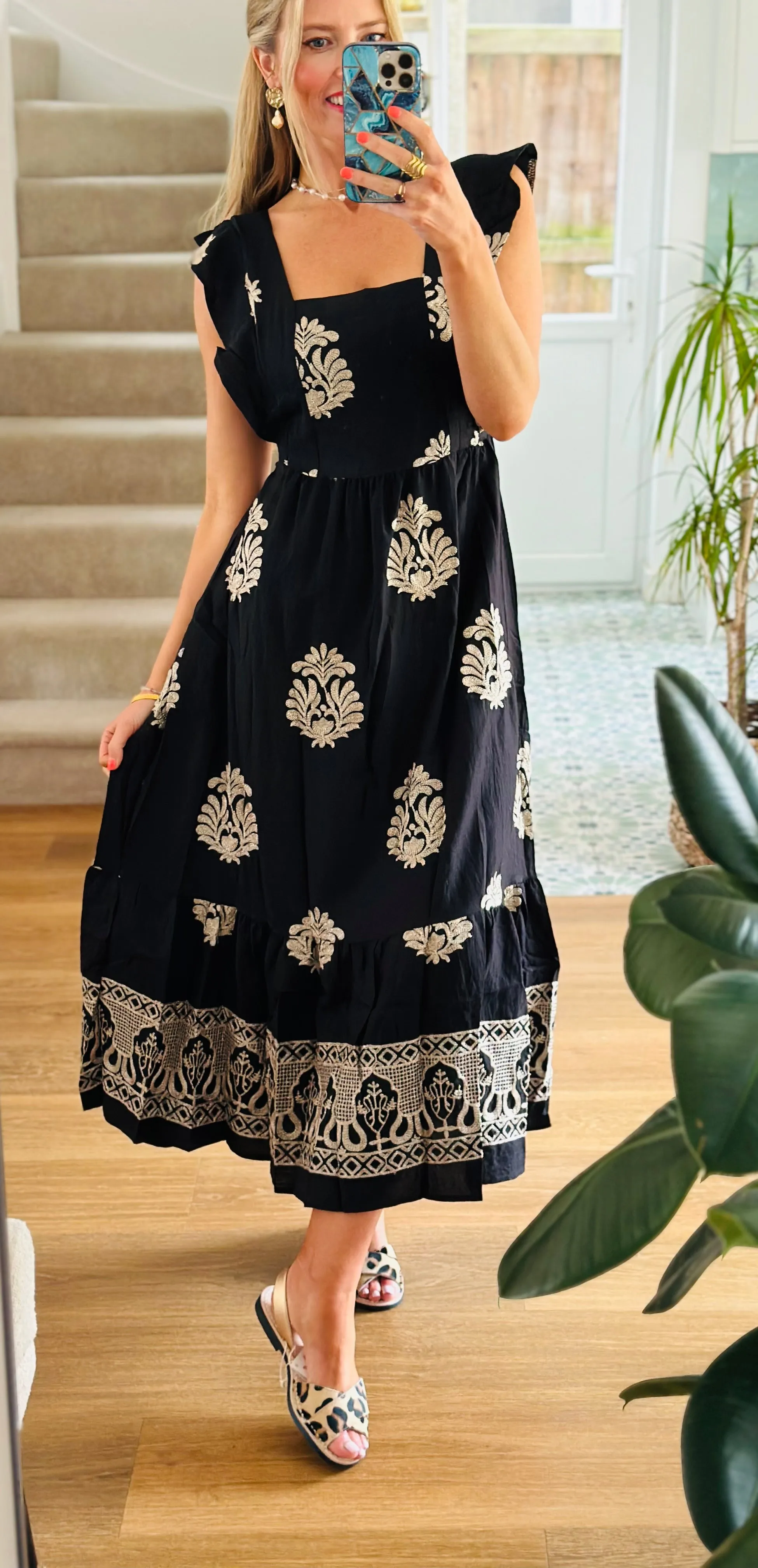 Embroidered Maxi Dress