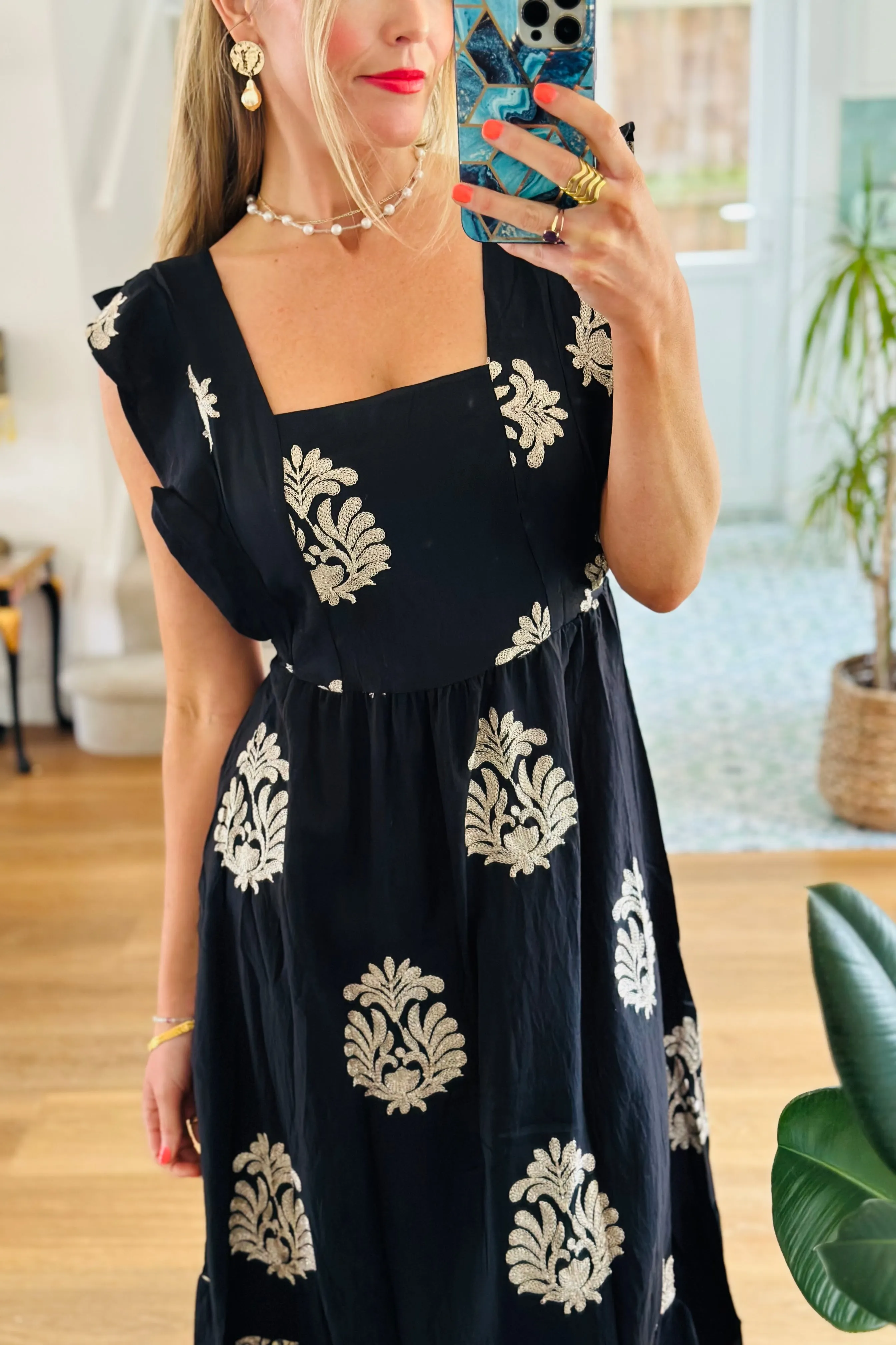 Embroidered Maxi Dress