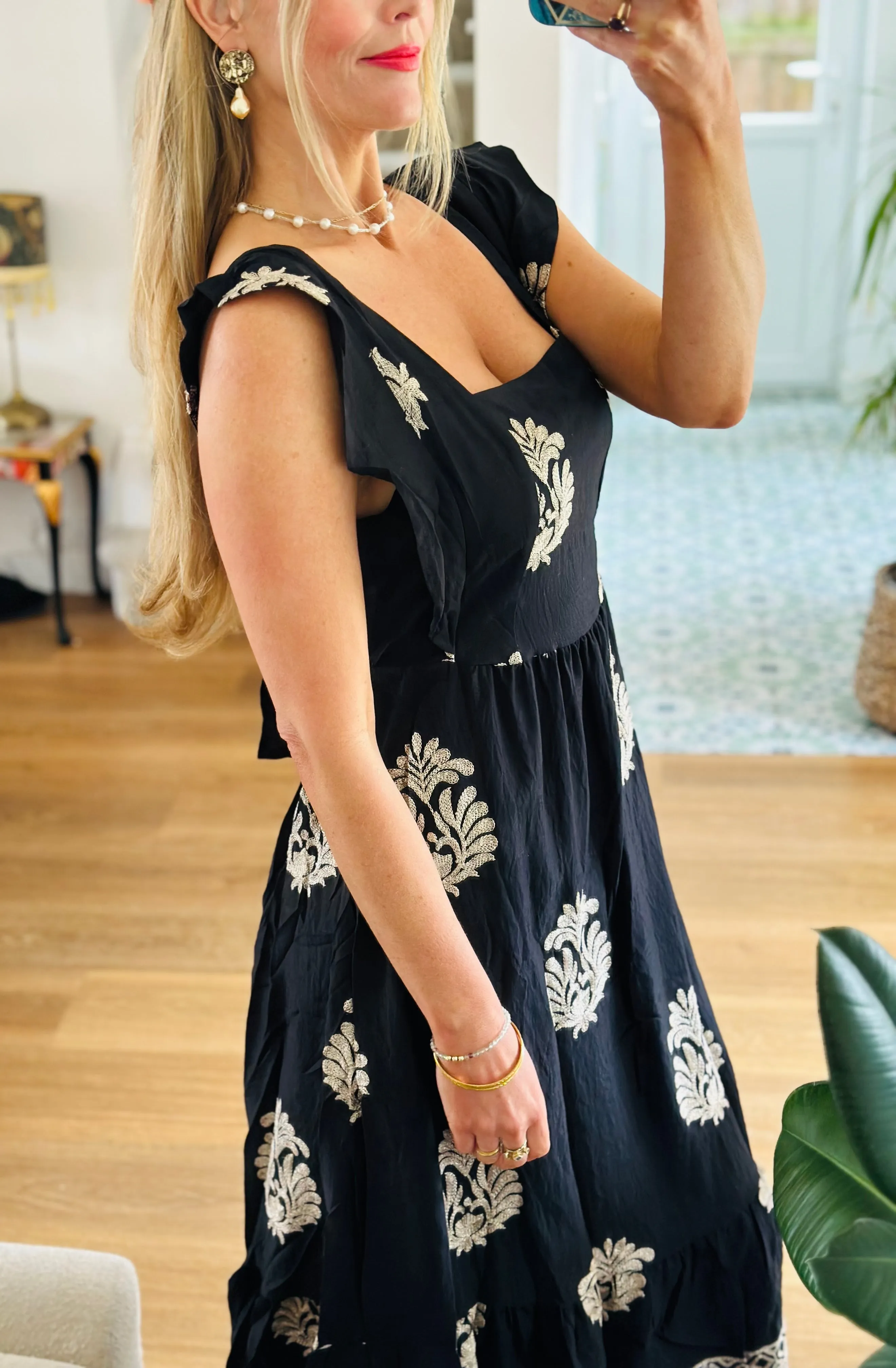 Embroidered Maxi Dress
