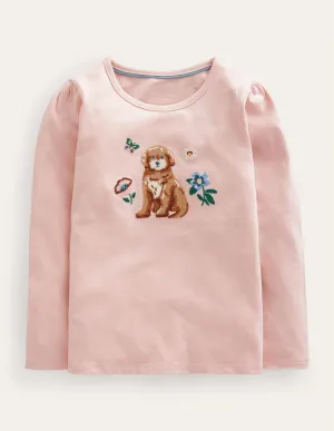 Embroidered T-Shirt-Provence Dusty Pink