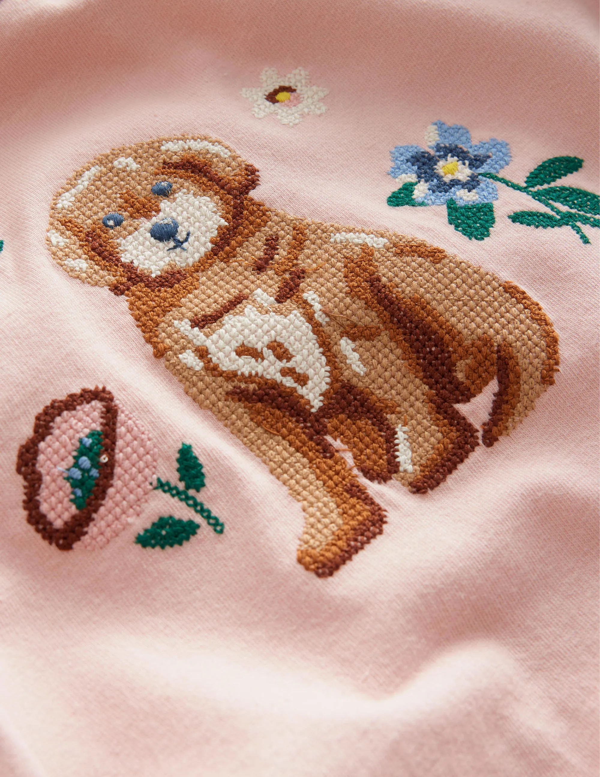 Embroidered T-Shirt-Provence Dusty Pink