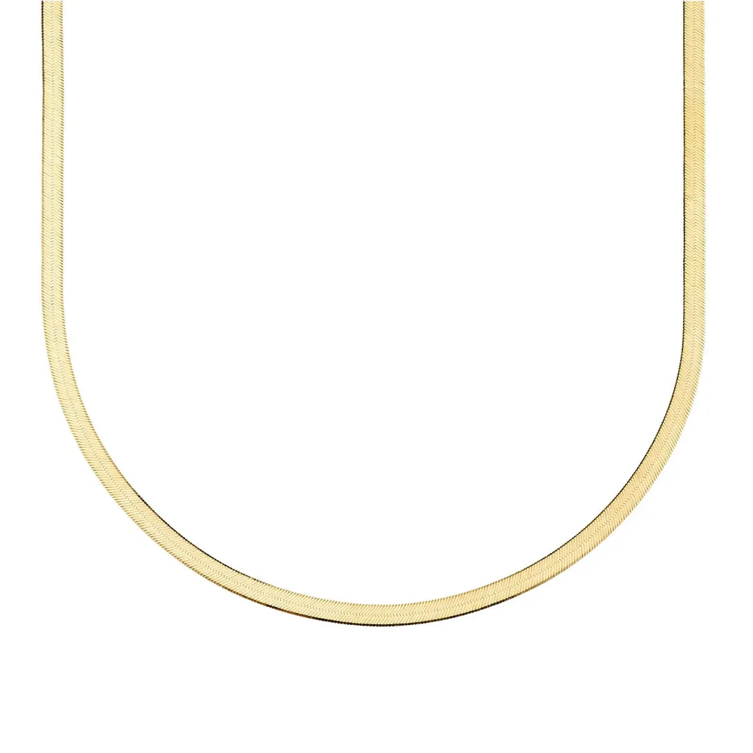 Isabella Herringbone Necklace - Gold
