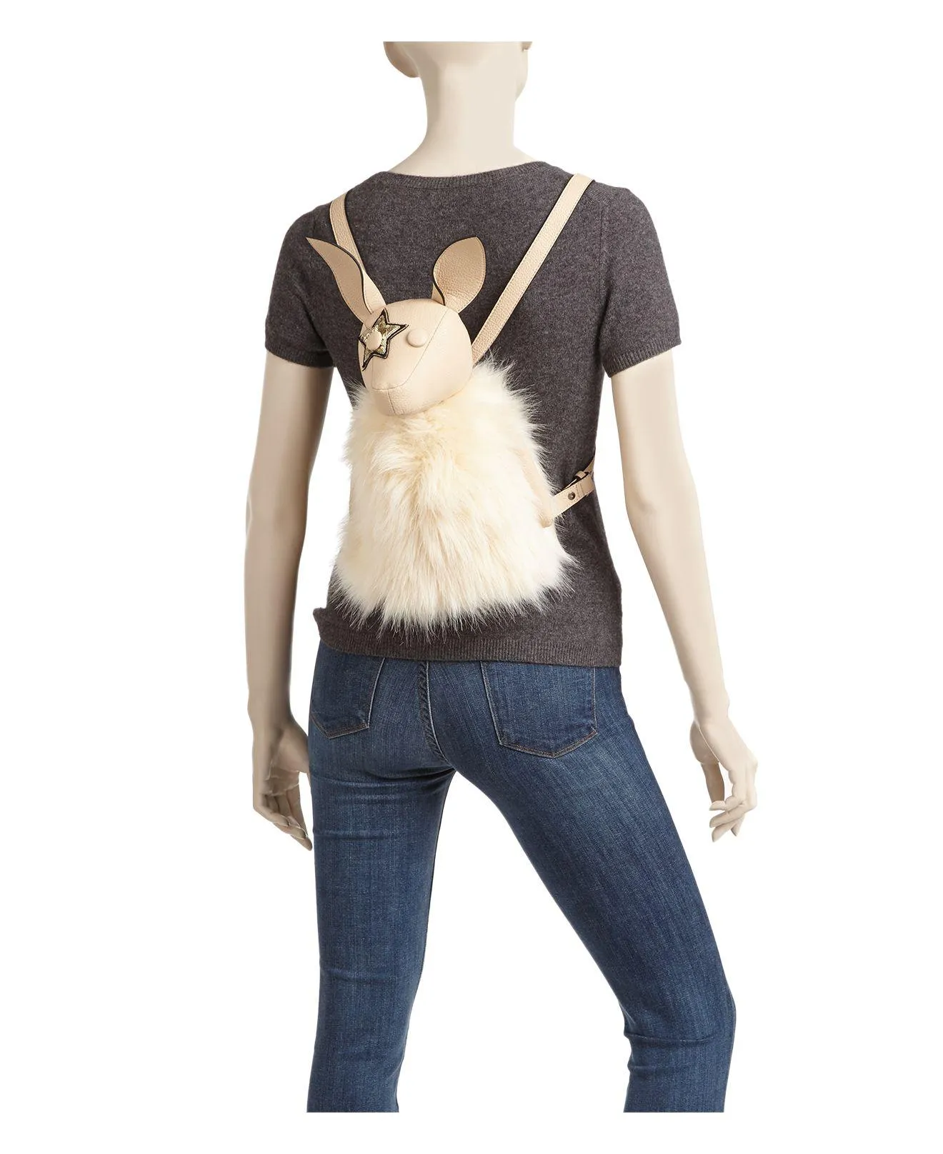 Kendall & Kylie Normie Faux Fur & Leather Backpack