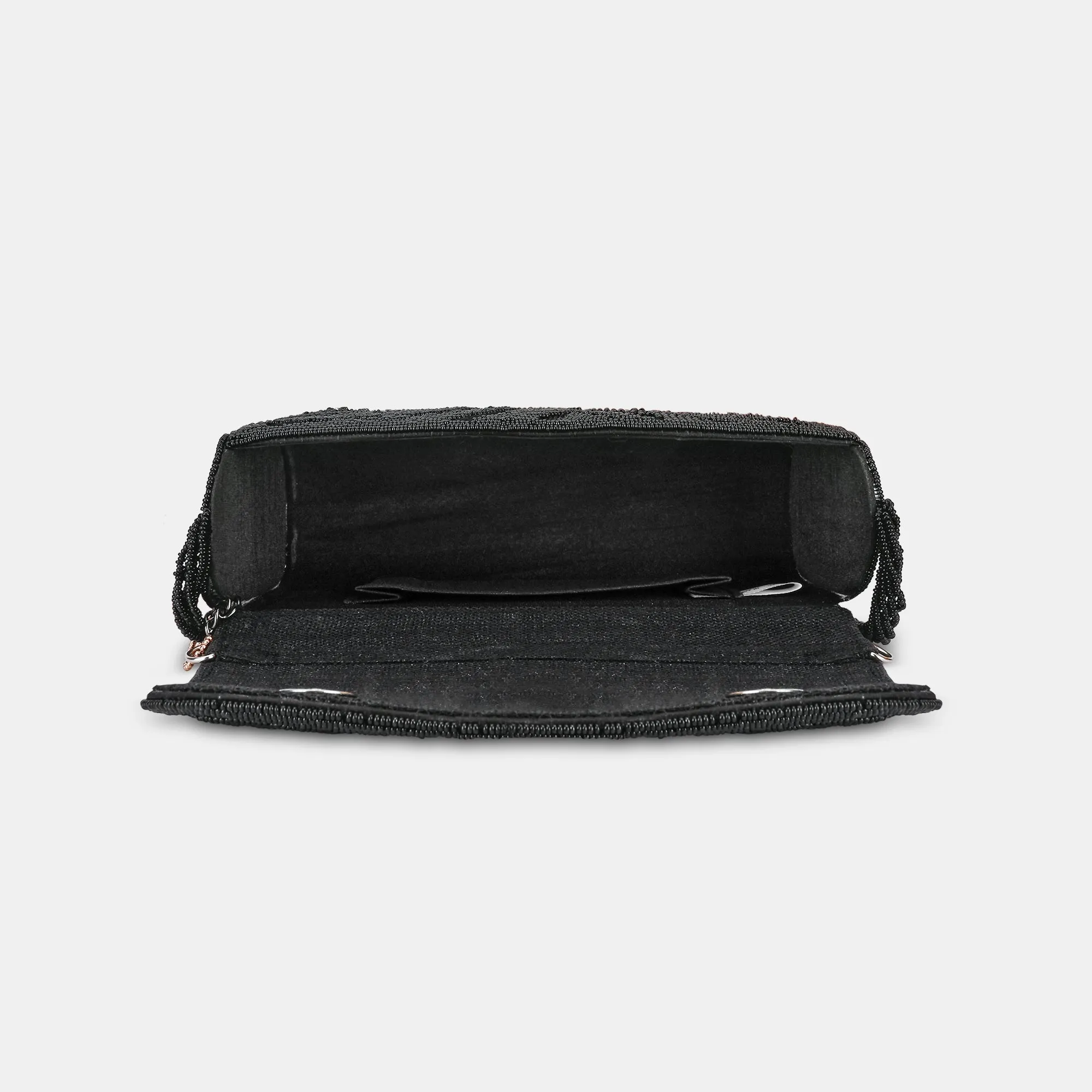 Lavie Luxe Gemmy Black Medium Women's Flap Clutch