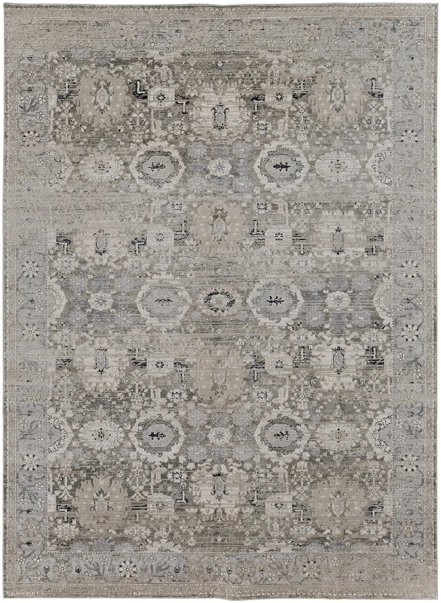 Macklaine MCK39FUF Beige/Silver Rug