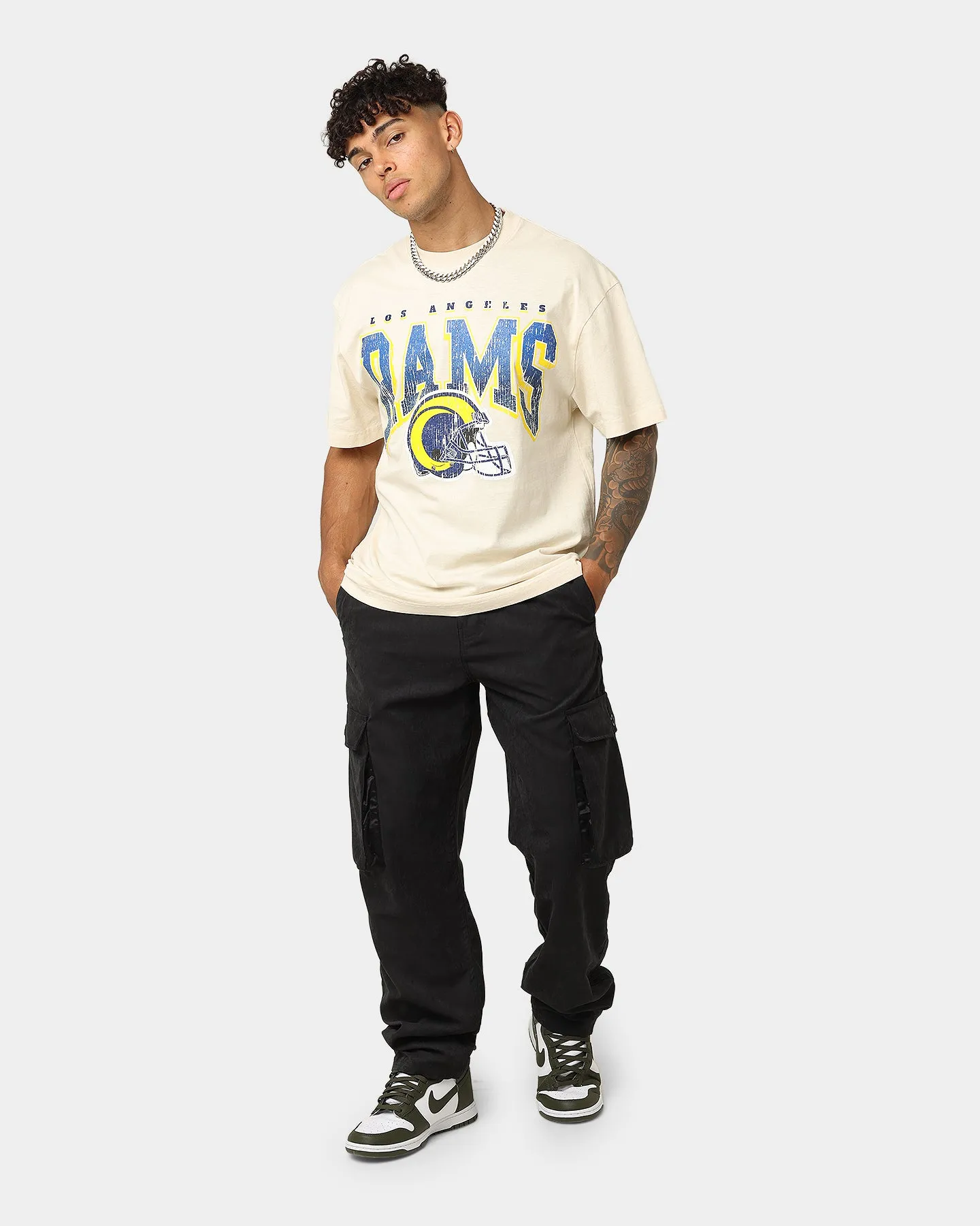 Majestic Athletic Los Angeles Rams Helmet Arch T-Shirt Sand