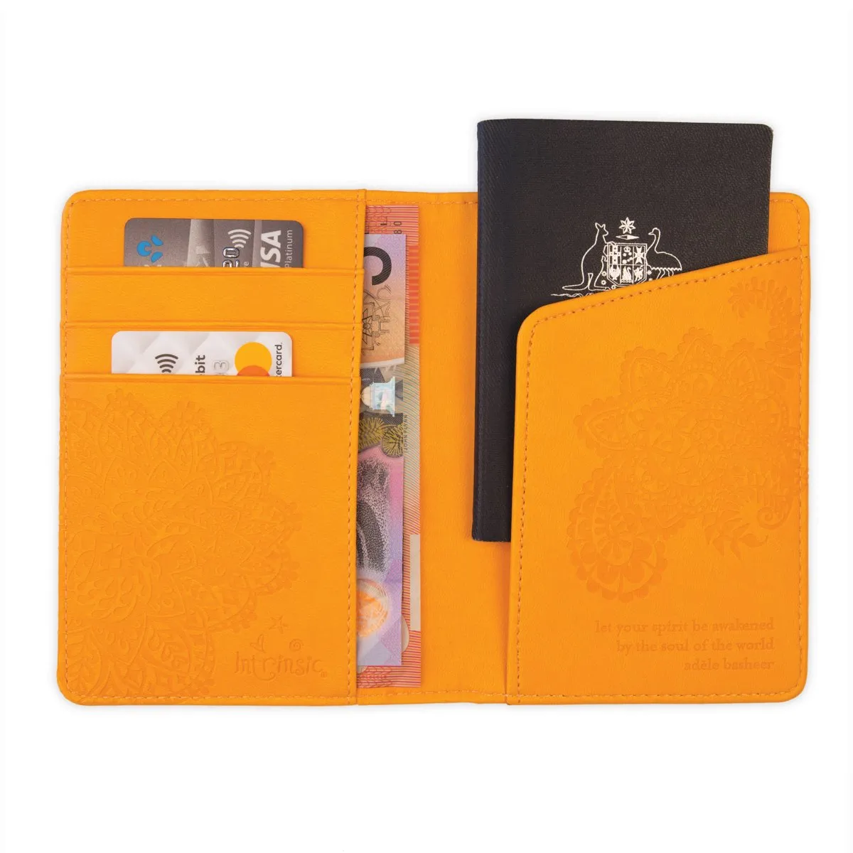 Premium Marigold Yellow Travel Passport Wallet