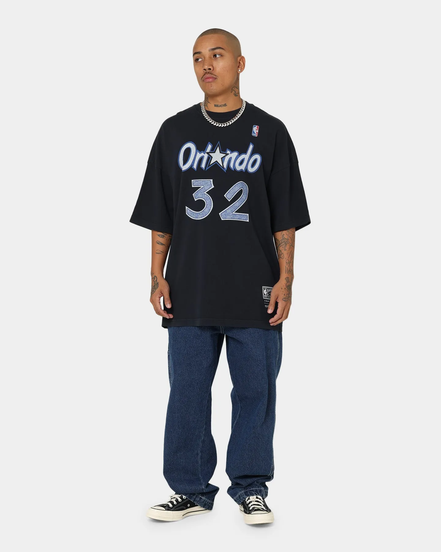 Mitchell & Ness Orlando Magic Shaquille O'Neal #32 N & N Oversized T-Shirt Faded Black