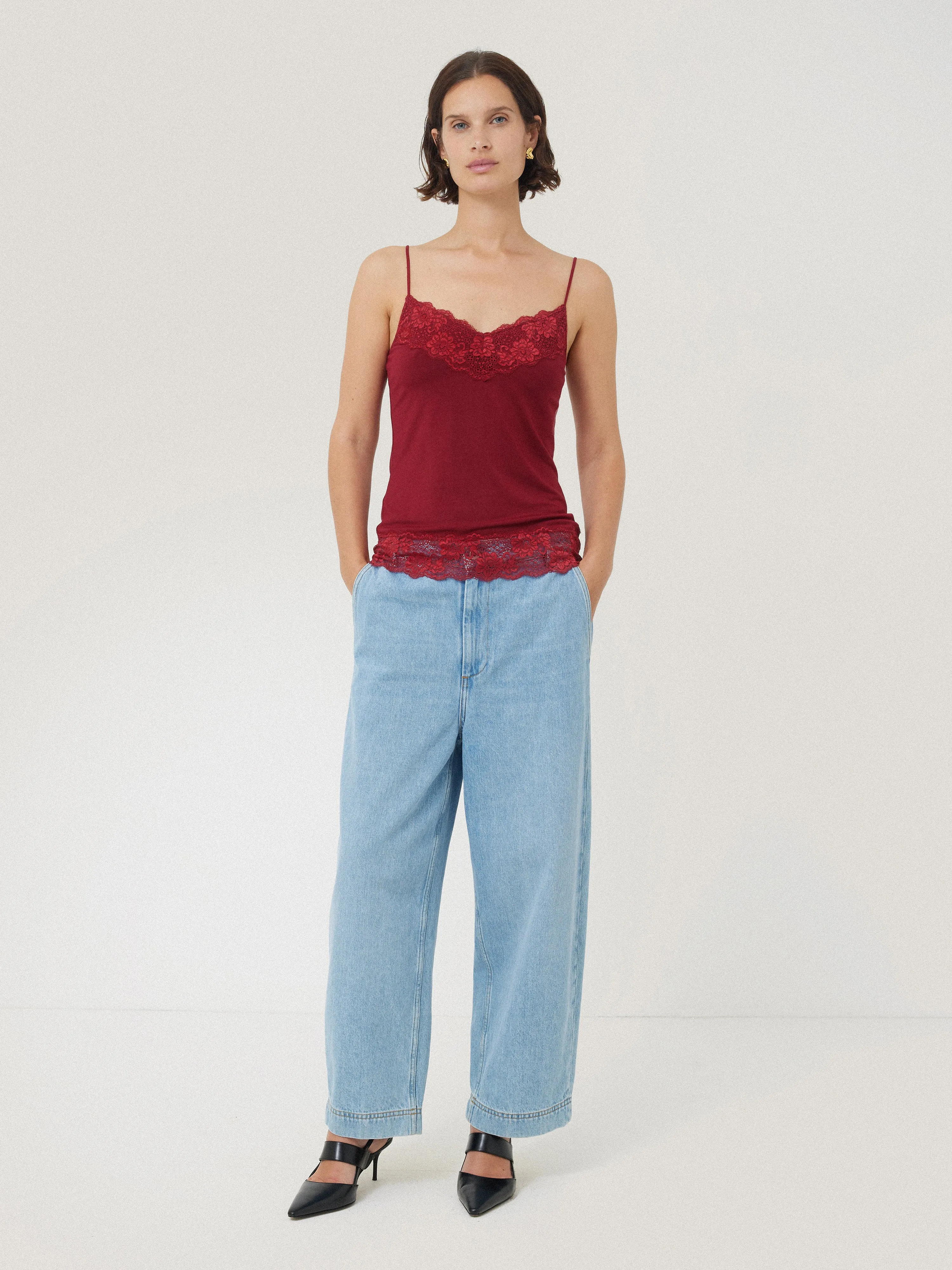 Modal Lace Vest | Cinema Red