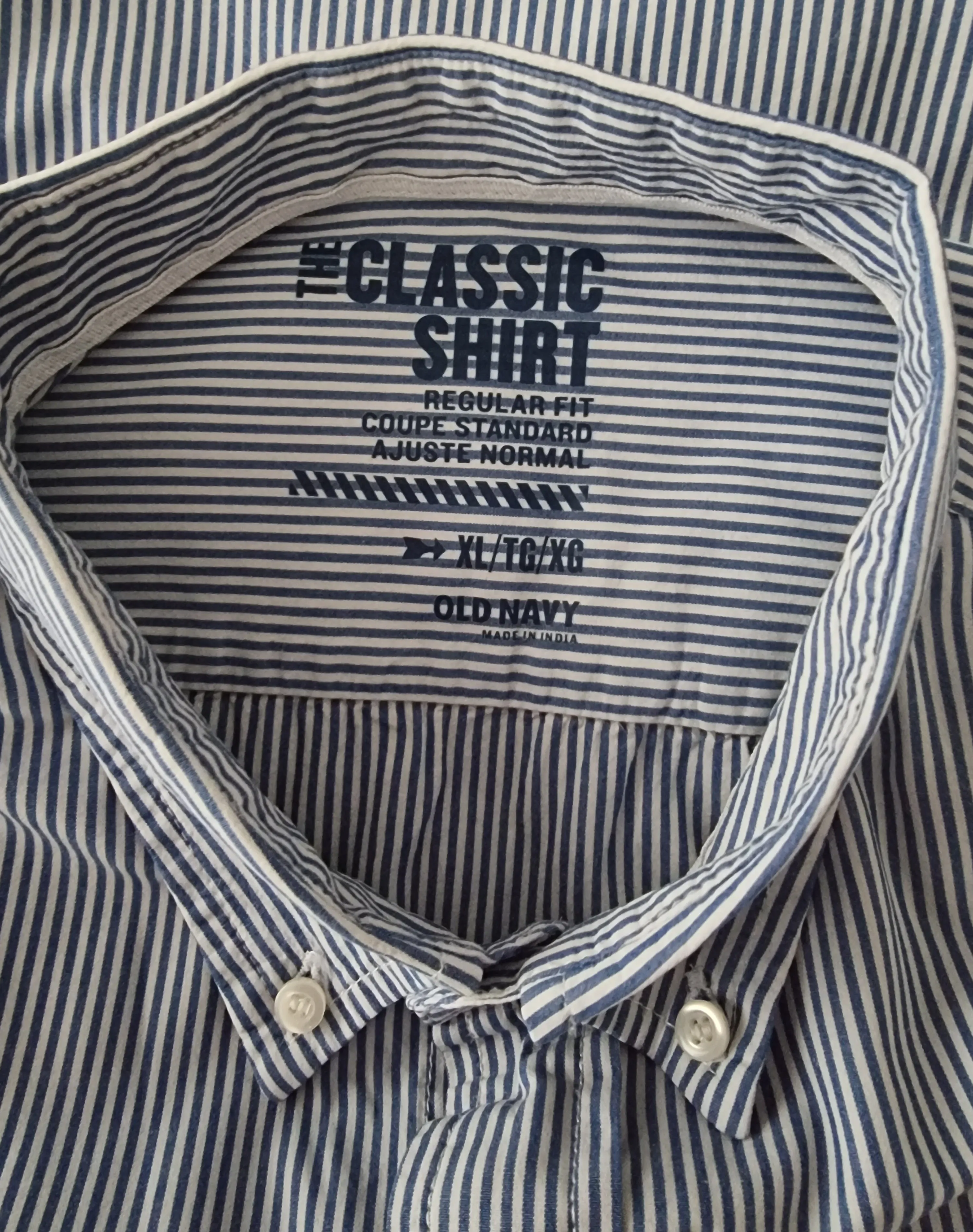 Old Navy The Classic Men’s Navy Blue & White Stripe Shirt Size XL