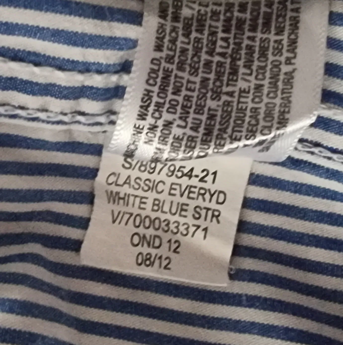 Old Navy The Classic Men’s Navy Blue & White Stripe Shirt Size XL