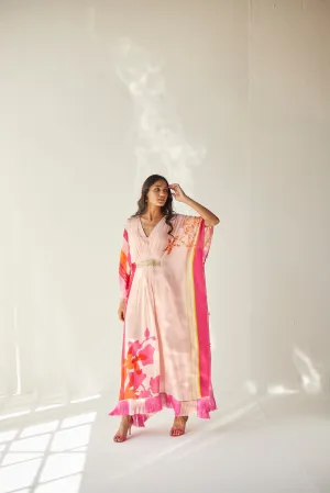 Pastel Pink Belt Kaftan