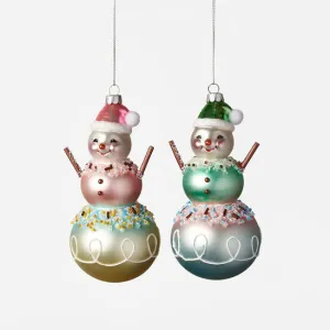 Pastel Snowman Ornament