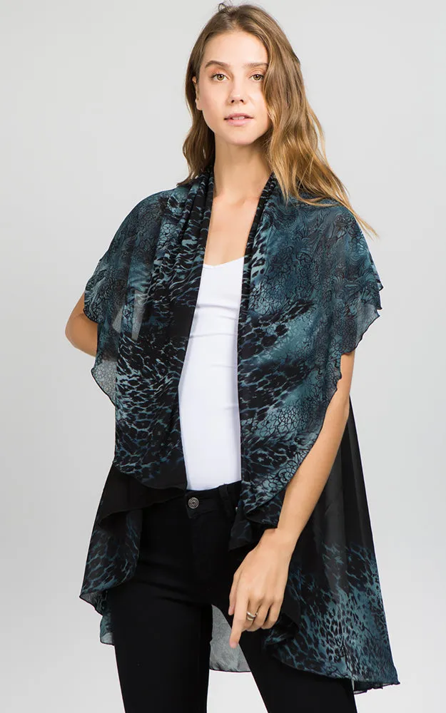 PN11 Leopard Printed Multi Shawl Vest