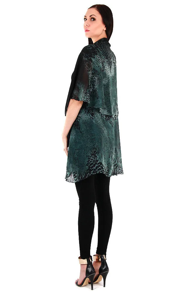 PN11 Leopard Printed Multi Shawl Vest