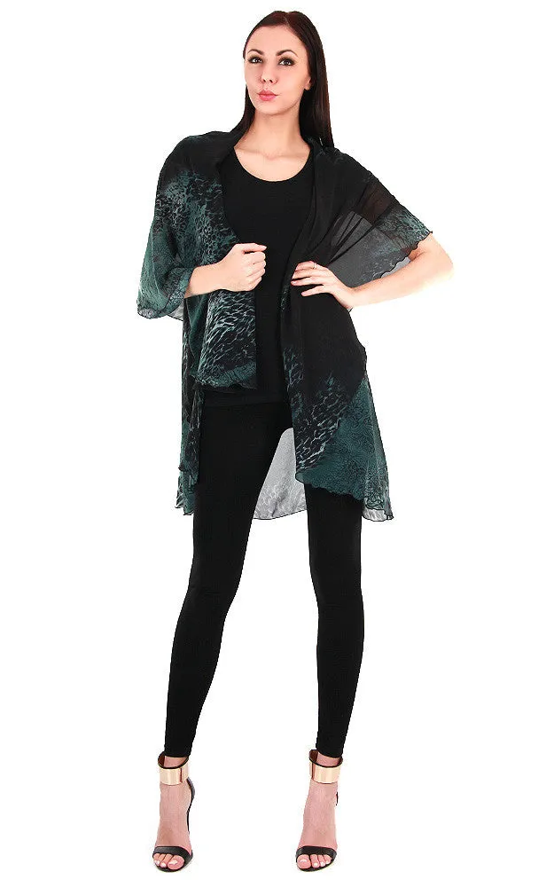PN11 Leopard Printed Multi Shawl Vest