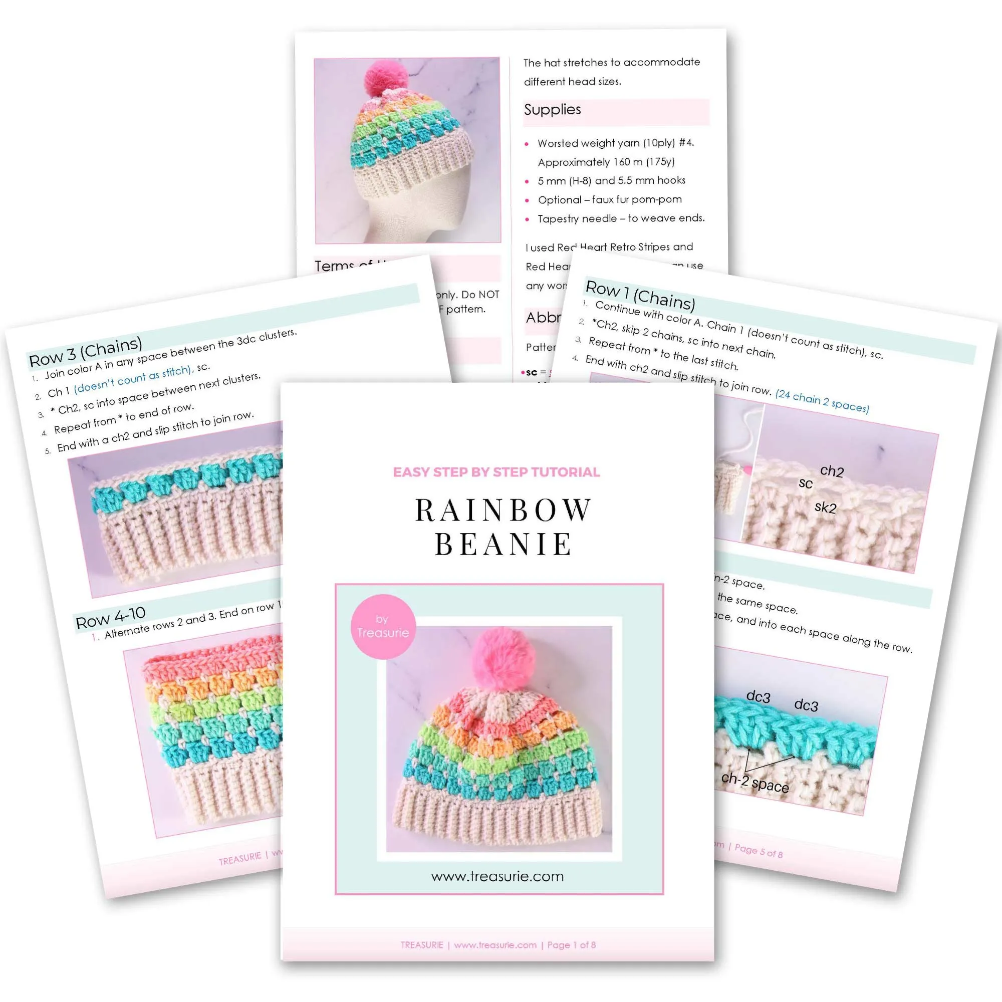 Rainbow Beanie Crochet Pattern