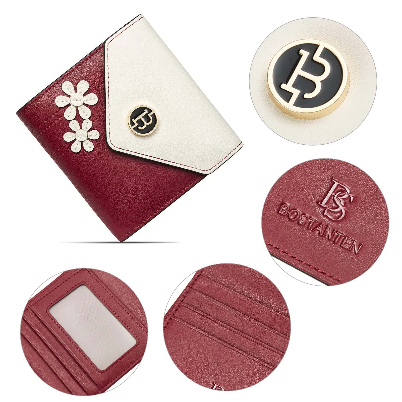 Rozenn Small Bifold Wallet with Card Case for Women in Leather