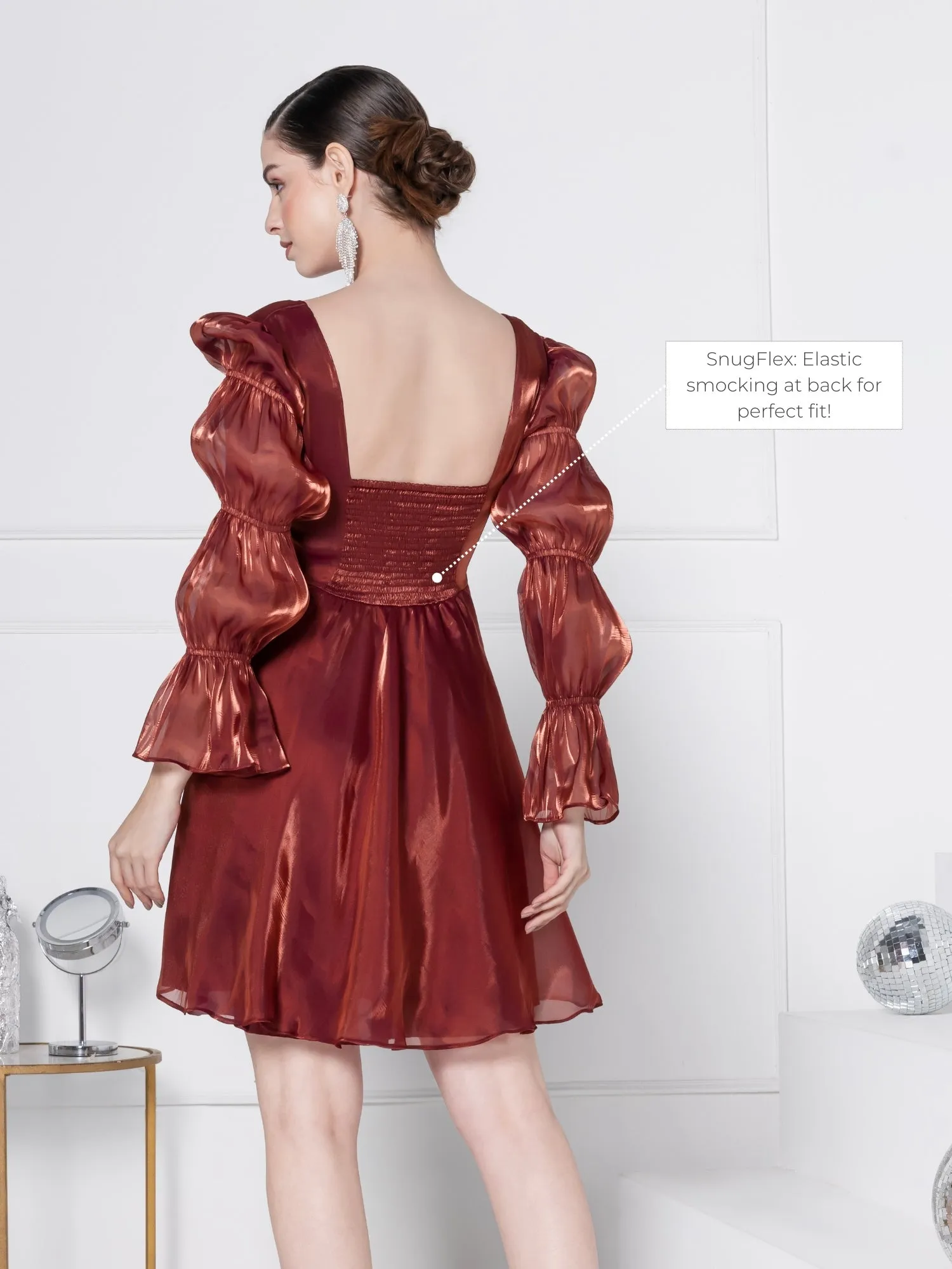 Rust Glam Mini Dress